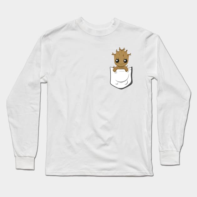 groot in the pocket Long Sleeve T-Shirt by lisanna